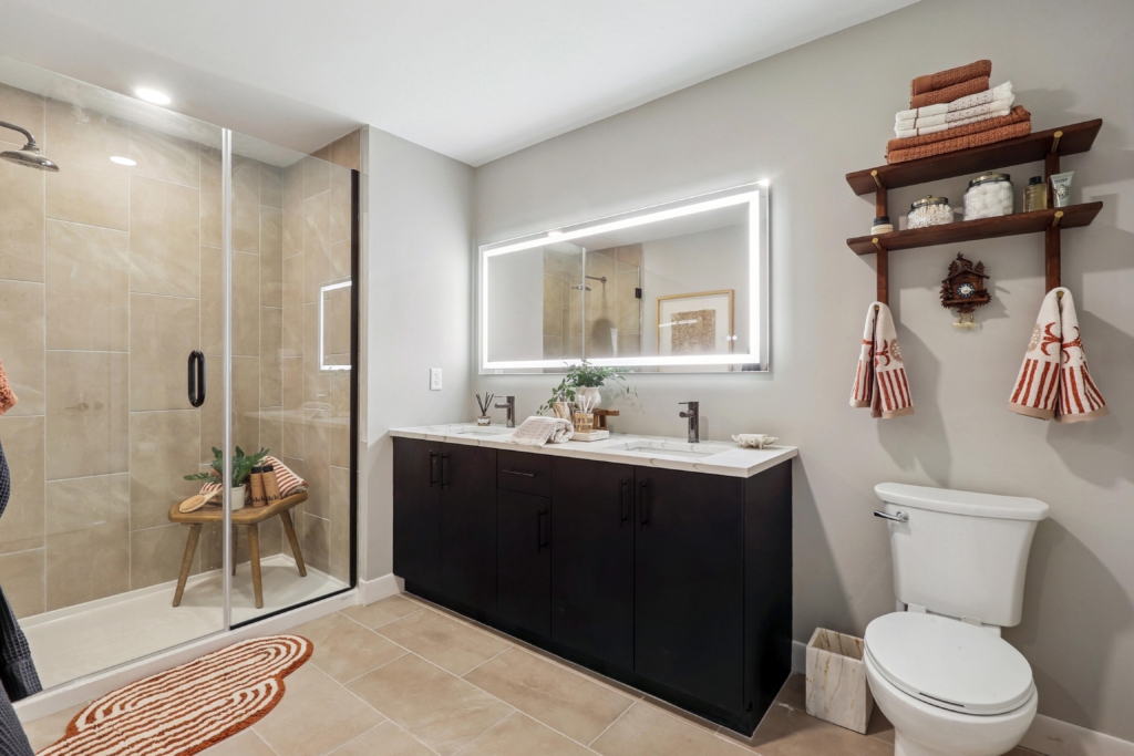 Bathroom Vanity with lighted mirror